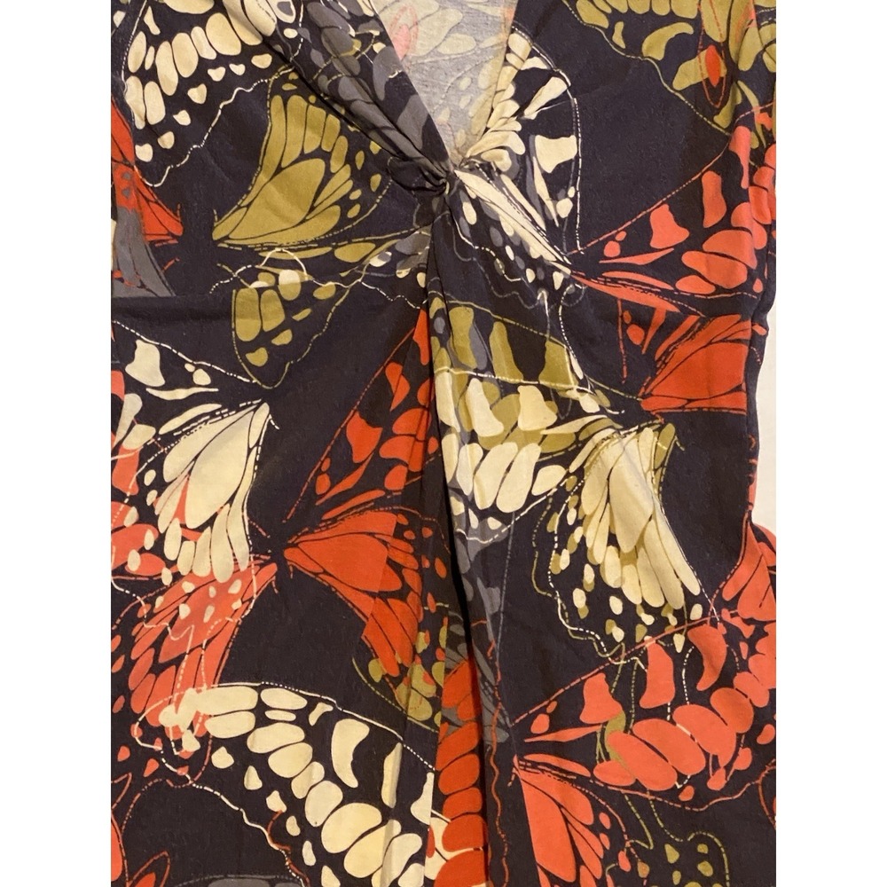 CAbi Women's Casual Cozy Midi Dress S Empire Waist Knit Butterfly Print Soft - Picture 5 of 15